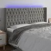 Image de vidaXL Hoofdbord LED 183x16x118/128 cm fluweel lichtgrijs3124444
