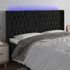 Image de vidaXL Hoofdbord LED 183x16x118/128 cm fluweel zwart3124446