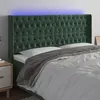 Image de vidaXL Hoofdbord LED 183x16x118/128 cm fluweel donkergroen 3124447