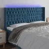 Image de vidaXL Hoofdbord LED 183x16x118/128 cm fluweel donkerblauw3124448
