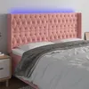 Image de vidaXL Hoofdbord LED 203x16x118/128 cm fluweel roze3124455