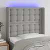 Image de Vidaxl Tête de lit avec LED, Gris clair, 83x16x118/128 cm, Tissu