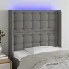 Image de vidaXL Hoofdbord LED 83x16x118/128 cm stof donkergrijs3124457