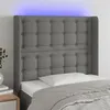 Image de vidaXL Hoofdbord LED 93x16x118/128 cm stof donkergrijs3124465