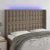 Image de vidaXL Hoofdbord LED 147x16x118/128 cm stof taupe3124484