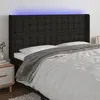 Image de vidaXL Hoofdbord LED 163x16x118/128 cm stof zwart3124490