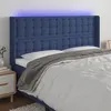 Image de vidaXL Hoofdbord LED 163x16x118/128 cm stof blauw3124494