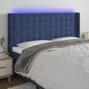 Image de Vidaxl Tête de lit avec LED, Bleue, 183x16x118/128 cm, Tissu