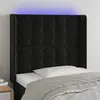 Image de vidaXL Hoofdbord LED 103x16x118/128 cm fluweel zwart3124526