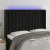 Image de vidaXL Hoofdbord LED 147x16x118/128 cm fluweel zwart3124532