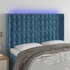 Image de vidaXL Hoofdbord LED 147x16x118/128 cm fluweel donkerblauw3124534