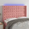 Image de vidaXL Hoofdbord LED 147x16x118/128 cm fluweel roze3124535