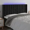 Image de vidaXL Hoofdbord LED 183x16x118/128 cm fluweel zwart3124544