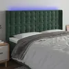 Image de vidaXL Hoofdbord LED 183x16x118/128 cm fluweel donkergroen3124545