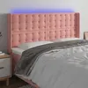 Image de vidaXL Hoofdbord LED 183x16x118/128 cm fluweel roze3124547