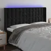 Image de vidaXL Hoofdbord LED 203x16x118/128 cm fluweel zwart3124550