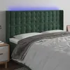 Image de vidaXL Hoofdbord LED 203x16x118/128 cm fluweel donkergroen3124551