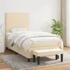 Image de vidaXL Boxspring met matras stof cràmekleurig 80x200 cm3136394