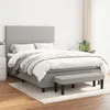 Image de vidaXL Boxspring met matras stof lichtgrijs 140x200 cm3136437