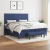 Image de vidaXL Boxspring met matras stof blauw 160x200 cm3136451