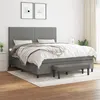 Image de vidaXL Boxspring met matras stof donkergrijs 180x200 cm3136454
