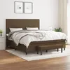 Image de vidaXL Boxspring met matras stof donkerbruin 180x200 cm3136456