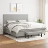 Image de vidaXL Boxspring met matras stof lichtgrijs 200x200 cm3136461