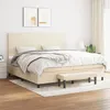Image de vidaXL Boxspring met matras stof cràmekleurig 200x200 cm3136466
