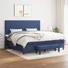 Image de vidaXL Boxspring met matras stof blauw 200x200 cm3136467