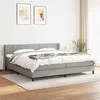 Image de vidaXL Boxspring met matras stof lichtgrijs 200x200 cm3129737
