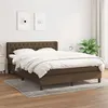 Image de vidaXL Boxspring met matras stof donkerbruin 140x190 cm3129948