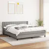 Image de vidaXL Boxspring met matras stof lichtgrijs 180x200 cm3130049