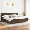 Image de vidaXL Boxspring met matras stof donkerbruin 200x200 cm3130060