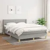 Image de vidaXL Boxspring met matras stof lichtgrijs 140x190 cm3130105