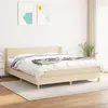 Image de vidaXL Boxspring met matras stof cràmekleurig 160x200 cm3130126