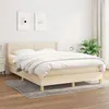 Image de vidaXL Boxspring met matras stof cràmekleurig 140x200 cm3130198