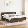 Image de vidaXL Boxspring met matras stof donkerbruin 180x200 cm3130292
