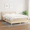 Image de vidaXL Boxspring met matras stof cràmekleurig 140x190 cm3130430