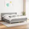 Image de vidaXL Boxspring met matras stof lichtgrijs 180x200 cm3130449