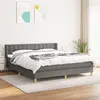 Image de vidaXL Boxspring met matras stof donkergrijs 160x200 cm3130602
