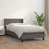 Image de vidaXL Boxspring met matras kunstleer grijs 90x200 cm3130641