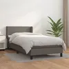 Image de vidaXL Boxspring met matras kunstleer grijs 80x200 cm3130689