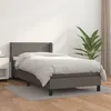 Image de vidaXL Boxspring met matras kunstleer grijs 100x200 cm3130707