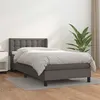 Image de vidaXL Boxspring met matras kunstleer grijs 80x200 cm3130749