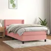 Image de vidaXL Boxspring met matras fluweel roze 90x190 cm3130816