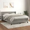 Image de vidaXL Boxspring met matras fluweel lichtgrijs 140x190 cm3130835