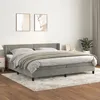 Image de vidaXL Boxspring met matras fluweel lichtgrijs 200x200 cm3130859