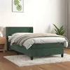 Image de vidaXL Boxspring met matras fluweel donkergroen 80x200 cm3130868