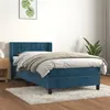 Image de vidaXL Boxspring met matras fluweel donkerblauw 90x190 cm3130935