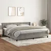 Image de vidaXL Boxspring met matras fluweel lichtgrijs 200x200 cm3130979